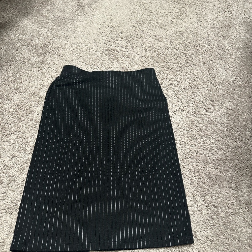 H&M Black Pinstripe Pencil Skirt